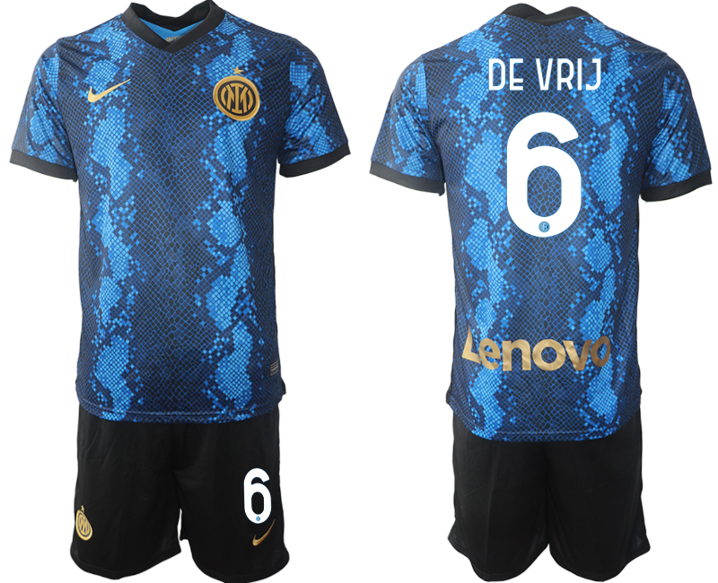Men 2021-2022 Club Inter Milan home blue #6 Nike Soccer Jersey->inter milan jersey->Soccer Club Jersey